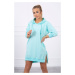 Dress with a hood and a longer back mint