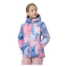 Dievčenská lyžiarska bunda 4F JUNIOR GIRLS SKI JACKET JKUDN002-56A-LIGHT PINK ALLOVER