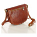 MARCO MAZZINI CAMEL KOŽENÁ CROSSBODY KABELKA S CHLOPŇOU (L256B)