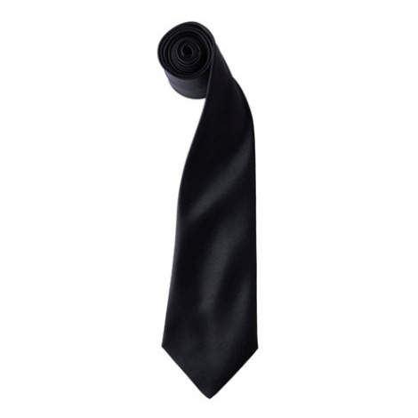 Premier Workwear Pánska saténová kravata PR750 Black
