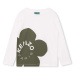 Detská bavlnená košeľa s dlhým rukávom Kenzo Kids biela farba, s potlačou