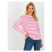 White-pink classic striped wool sweater from RUE PARIS