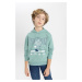 DEFACTO Boy&#39;s Printed Hooded Sweatshirt