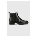 Kožené topánky chelsea Calvin Klein Jeans Cleated Chelsea Boot dámske, čierna farba, na platform