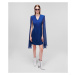 Šaty Karl Lagerfeld Caped Evening Dress Modrá