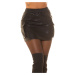 Sexy Highwaist faux leather skirt "Cargo Style" black Einheitsgroesse