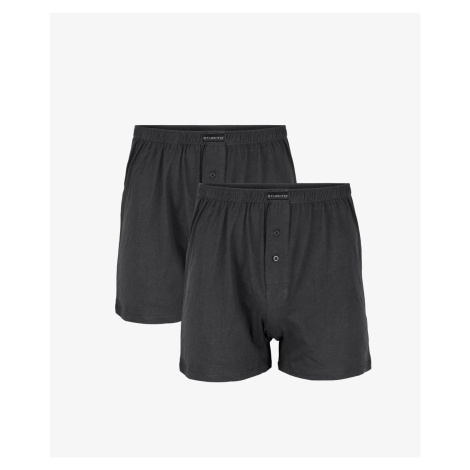 Men's classic boxer shorts ATLANTIC with buttons 2PACK - graphite