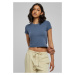 Women's stretch jersey Cropped Tee vintageblue