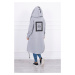 Oversize gray cape with hood