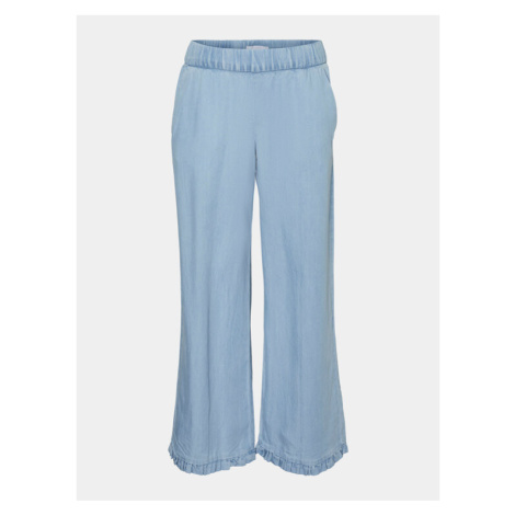 Vero Moda Girl Bavlnené nohavice 10283853 Modrá Wide Leg