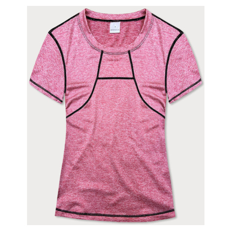 Ružové dámske športové tričko T-shirt s ozdobným prešitím (A-2166) Made in Italy