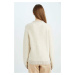 DEFACTO Regular Fit Crew Neck Basic Plain Button Closure Knitwear Cardigan