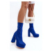 Blue Peculia high heel ankle boots with zipper