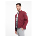 Ombre Men's BIKER jacket in structured fabric - maroon