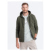 Ombre Men's unbuttoned hooded sweatshirt - olive