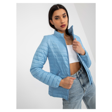 Light blue intermediate quilted jacket with pockets