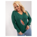 Navy green casual blouse plus size