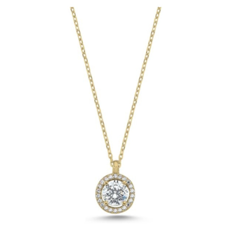 OLIVIE Strieborný náhrdelník ZIRKON GOLD 7691