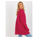 Fuchsia openwork cardigan with wool