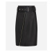 Sukňa Karl Lagerfeld Faux Leather Skirt W/Zip Black