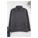 Trendyol Dark Gray Regular/Normal Cut Stand Collar Anti-Pilling Warm/Fleece Sweatshirt