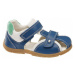Modré detské kožené sandále na suchý zips Elefanten