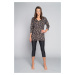 Pinnia women's pyjamas, 3/4 sleeve, 3/4 leg - print/graphite