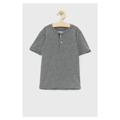 Detské tričko Abercrombie & Fitch šedá farba, jednofarebný