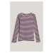 TRIČKO GANT SLIM STRIPED 1X1 RIBBED LS T-SHIRT DUSTY PINK