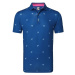 Footjoy Thistle Print Lisle Deep Blue Polo košeľa