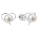 Strieborné náušnice perličky s bielou riečnou perlou 21057.1
