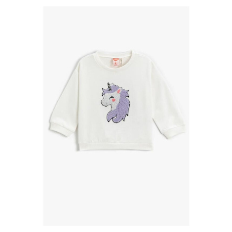 Koton Baby Girl Unicorn Applique Detailed Sweatshirt