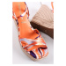 Fialovo-oranžové platformové sandále 1-28063
