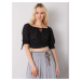 OH BELLA Black openwork top