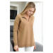 83295 Dewberry Polo Neck Long Sleeve Slit Sweater-CAMEL