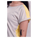 Sivo-žlté bavlnené tričko Rosemarie