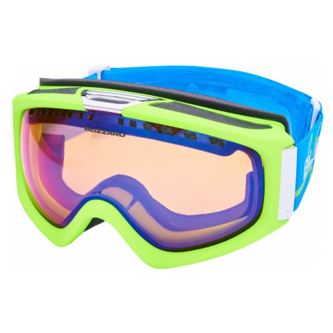 BLIZZARD-Ski Gog. 933 MDAVZS, neon green matt, amber2, blue mirror 20 Zelená