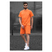 Madmext Men's Orange Basic Shorts Set 5920