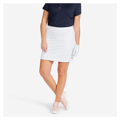 Dámska golfová sukňa so šortkami WW500 biela INESIS