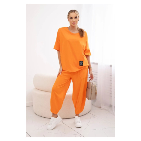 Women's set blouse + trousers - orange