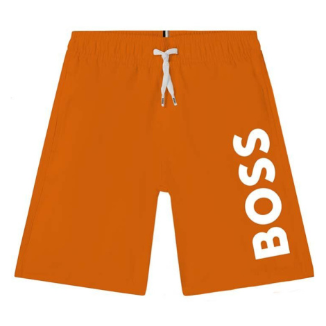 Detské plavkové šortky BOSS oranžová farba Hugo Boss