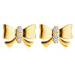 Diamantové náušnice v žltom 14K zlate - mašľa s vykladaným stredom, brilianty