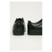 Kožená obuv Wojas čierna farba, na plochom podpätku