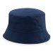 Beechfield Obojstranný bavlnený klobúk - Tmavomodrá / biela