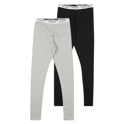 Calvin Klein Jeans Legíny  sivá melírovaná / čierna / biela