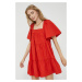 Šaty Abercrombie & Fitch červená farba, mini, áčkový strih