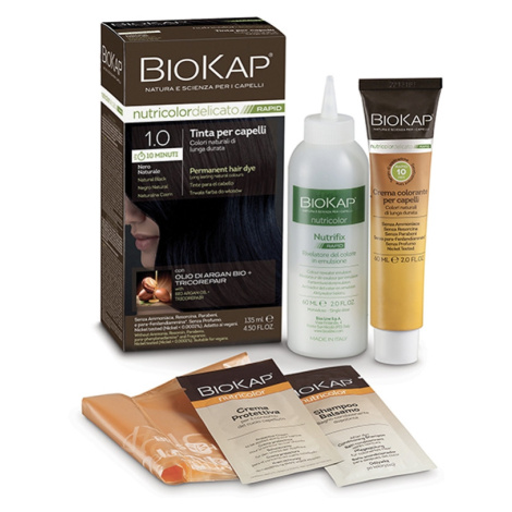 BIOKAP Nutricolor Delicato RAPID Farba na vlasy Prirodzená čierna 1.0 - BIOKAP