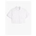 Koton Crop Short Sleeve Shirt with Buttons Pocket Detailed