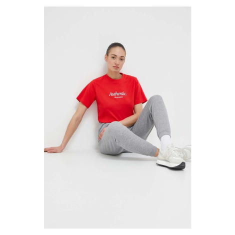 Bavlnené tričko New Balance červená farba