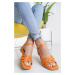 Oranžové nízke sandále 2-28154
